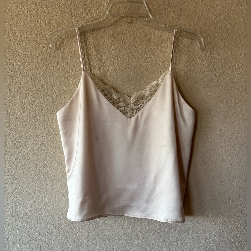 Joie lace-trimmed silk camisole ivory size S